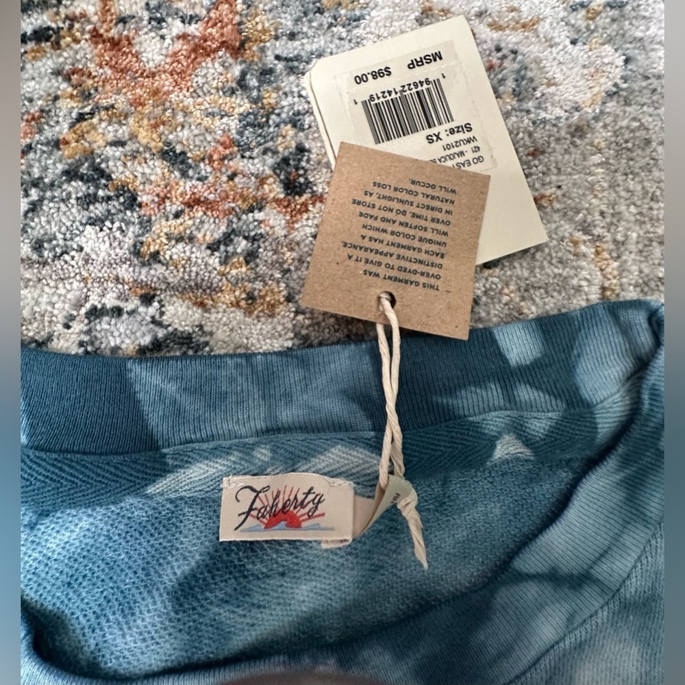 ‼️RARE‼️🎸FAHERTY🎸🔥NWT🔥GO EASY TIE DYE T-SHIRT in MAJOLICA BLUE—
Size S - Picture 2 of 6